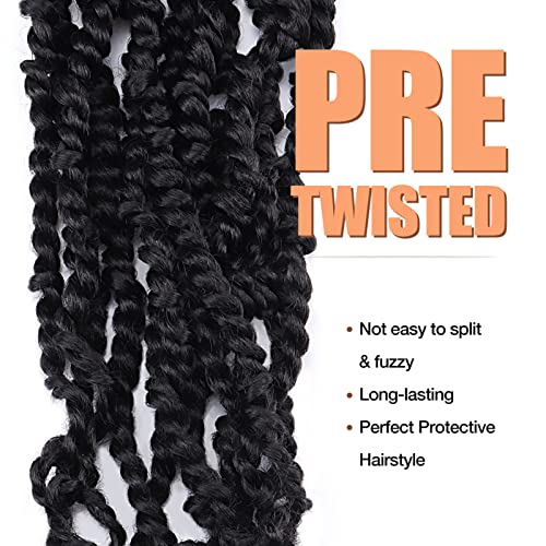 Tiana Passion Twist Коса 6 инчи-1 пакет 1b Природно црно кратко боб фризури плетенки, рачно изработени пред-преполнети пред-јамки