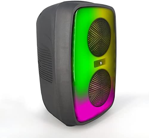 Naxa Electronics NDS-4507 Преносен двоен 4 ″ Bluetooth Mini Blaze Party Sounder со мулти-бои светла на пламен, до 2 часа време