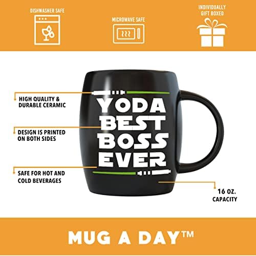 Кригла на ден 16oz yoda најдобар шеф некогаш смешни идеи за подароци за чаши за газди во канцеларија машки женски шеф дама подароци за мажи