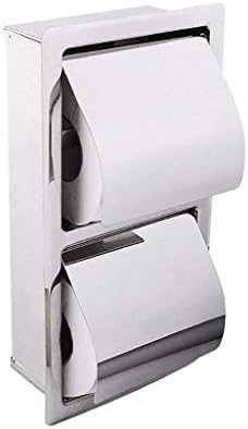 SXNBH Држач За Сребрена Тоалетна Хартија-Држач За Тоалетна Хартија Со Двојна Ролна Држач За Складирање На Ткиво Од Нерѓосувачки Челик