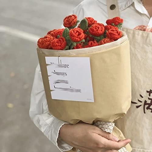 ВССБК Рачно Плетени Креативни Портокалови Повеќеглави Рози За Испраќање Девојка За Испраќање Подароци За Девојки