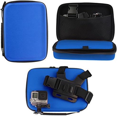 Navitech Blue Heavy Duty Rugged Hard Case/Cover компатибилен со Action Camera Tec.Bean 4K - 2,0 инчи
