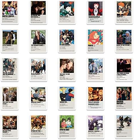 50 парчиња класични налепници за аниме филмови за лаптоп, гроздобер филмови налепници за постер за тинејџери за возрасни компјутерски