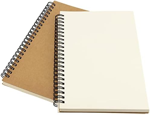 Heihak 20 Pack A5 Unlined Spiral Theetbook, 120 страници/60 листови Softcover Kraft Blank Stketch Journal Journal Botterbook, Sketch Padfor Cruket,