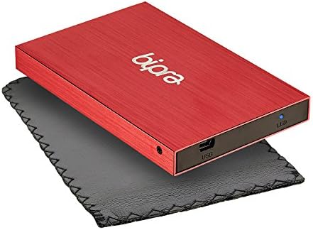 Bipra 120gb 120 Gb 2.5 Инчен Надворешен Хард Диск Пренослив USB 2.0-Црвено-Ntfs