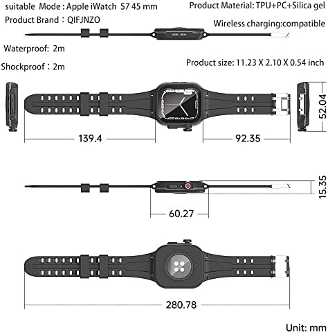 QIFJNZO 45mm Apple iWatch Сериес7 Куќиште за Заштитник На Целото Тело, Водоотпорна Отпорна На Удари Отпорна На Удари Вграден Заштитен