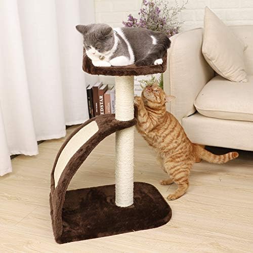 Мачка Дрво Сисал-Покриен Столб За Гребење И Подлога, Центар За Активност На Мачки за Мачиња.Гнездото Што Лежи На Врвот Е Погодно За Мачки За Вежбање