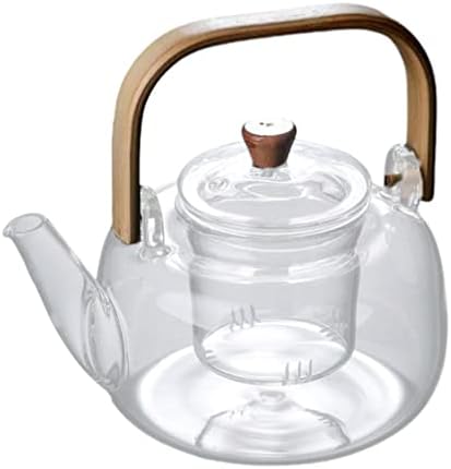 Стаклен чајник чај котел инфузер штопол стаклен стомна стаклен чај производител со отстранлив шишиња со вода за отпорност