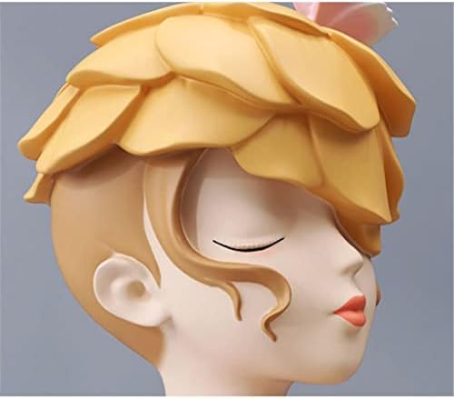 Dlvkhkl модерна смола цветна глава девојче за чување на девојки за чување украси дома дневна соба десктоп фигурини декорација кафе маса