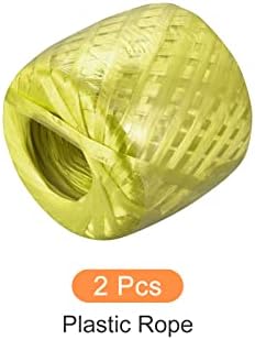 Rebower Polyester најлон јаже [за пакување во пакување на домаќинства DIY] -200m / 656ft / 2roll Пластика, жолта