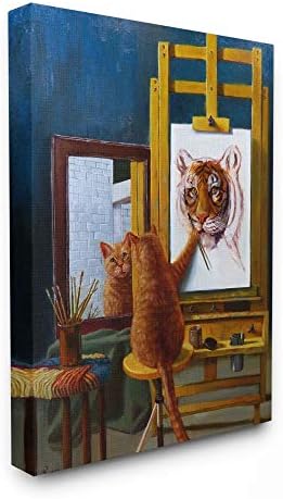 Студената индустрија за мачки самопортрет како тигар смешно сликарство