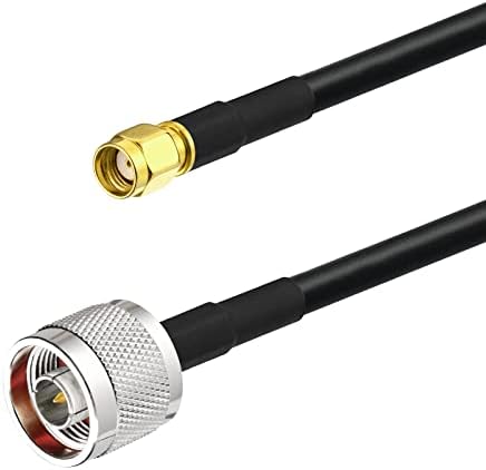 Осумвуд N машко до RP-SMA машки кабел KSR240 Кабел за продолжување со ниска загуба 10ft за надворешно YAGI WiFi антена WiFi рутер