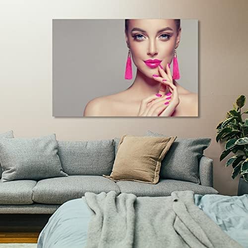 Салон за убавина Спа Постери Розови Усни Мода Светло Розова Нокти Уметност Уметност Постери Ноктите Уметност Постери Ѕид Пр