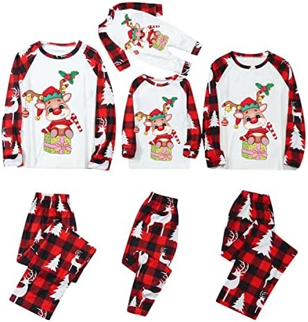 Божиќни Пижами Куче И Семејство Тато Облека За Спиење За Божиќ Семејни Пижами Симпатична Голема Глава Елен Печатење Пјс