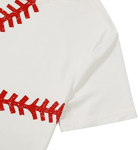 Womenените Бејзбол кошула сакаат бејзбол маичка симпатична графичка бејзбол графички врвови летни обични кратки ракави маици за