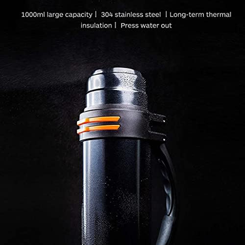 SJYDQ Термос од не'рѓосувачки челик со голем капацитет 1000ml Термички кригла Преносно шише со вода на отворено спортско изолирано вакуумска