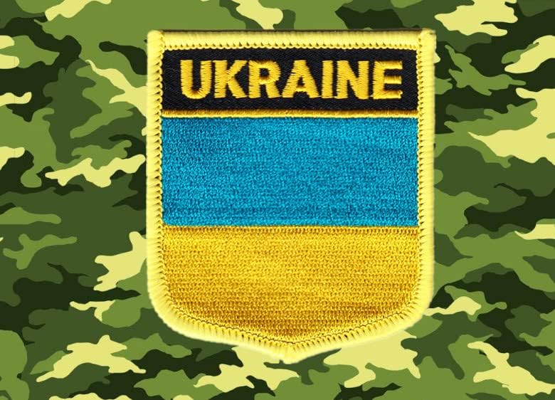 2 парчиња Украина знаме извезено декоративно лепенка