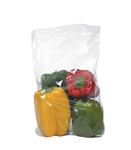 Aviditi 6 x 3 x 12 Gusseted поли -торби, 1 мил, чист отворен врв со проширувачки страни за делови за пакување, храна и материјали,
