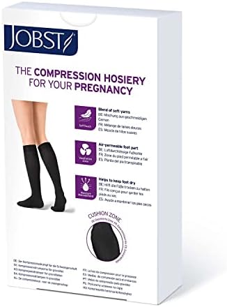 Costriptionsобноститско непроирни чорапи за компресија, 15-20 mmHg, високо колено, отворено пети