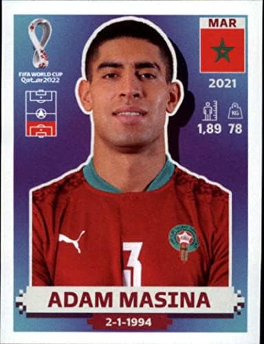 2022 година на налепница Катар на Светскиот куп во Панини MAR7 ADAM MASINA GROUP F MOROCCO MINI налепници за тргување со картички