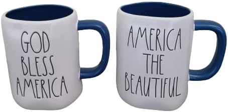 Рае Дан Америка Убавата, Бог да ја благослови Америка керамичка четвртина јули, кафе за независност во САД, чај од чај/чаша.