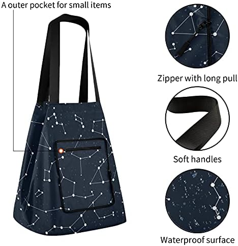 Galaxy преклопено рамо торбичка торба за еднократна употреба на намирници со тешки училишни торбички торба за купување торба