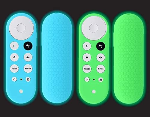 2 Пакет Сјај Далечински Капак За Chromecast со GOOGLE TV 2020 2022 Далечински - Силиконски Далечински Ракав За Кожа За Chromecast Со GOOGLE