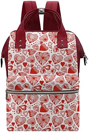 Црвено Срце Водоотпорен Мама Ранец Торба За Пелени Со Голем Капацитет Мултифункционална Патна Торба