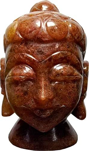 Aldomin® Златен кварц Буда глава за богатство пари за успех среќа среќа врежана статуа фигура мудрост наполнета фенг шуи реики лекување кристална