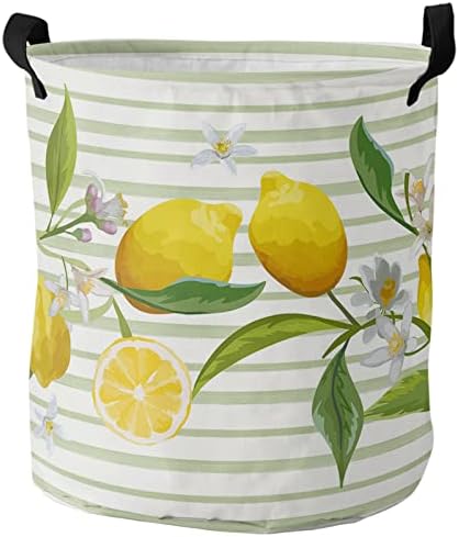 Канти за складирање на алишта со рачки, летни жолти парчиња лимон, агруми овошје црно биволско проверка на карирана водоотпорна