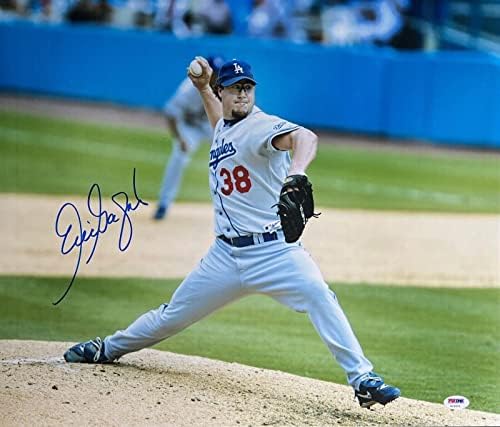 Ерик Гагн Лос Анџелес Доџерс потпиша 16x20 Photo PSA Z12070 - Автограмирани фотографии од MLB