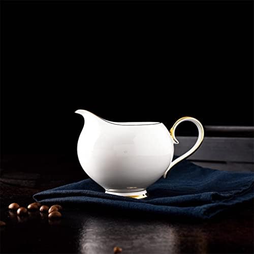 Fguikz 15 парчиња коска Кина кафе сет бело злато порцелан чај сет напреден сад чаша керамичка кригла шеќер сад крема за чајно млеко