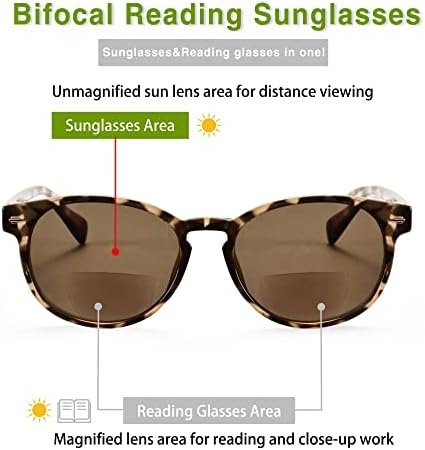 Медисон авенија тркалезно бифокално читање очила за сонце за жени Пролетни шарки, УВ заштита од сонцето за заштита на сонцето