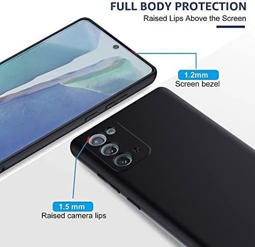 Awzhydt Galaxy Note 20 Case, филм за заштитник на екран со течен силиконски гел гума мека микрофибер крпа за обложување на перница за шок -обвивка