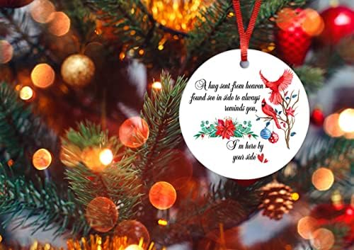 Прегратка испратена од небото пронајден, видете Божиќни украси Меморијален кардинал Божиќен керамички украс 3 инчи порцелански украс за Божиќно дрво што виси мемо