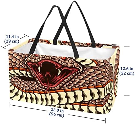 Кошница за еднократно шопинг црвена плукачка кобра преносна преклопна пикник намирници кеси за перење алишта за торба за торбичка