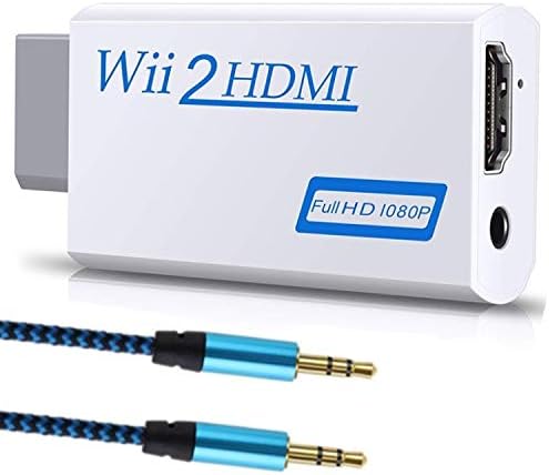 Yiany Wii ДО HDMI, 1080p Излезен Видео Аудио Адаптер Конвертор со 3,5 mm Аудио Приклучок&засилувач; HDMI Излез Компатибилен Со Wii, Wii U, HDTV,