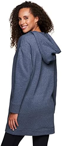 RBX активни жени 1/4 Zip Fleece Hoodie Tunic Sweatshirt фустан со џебови