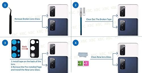 XBC 2PCS OEM S20 FE Замена На Стакло На Задната Камера За Samsung Galaxy Со Претходно Инсталирана Лента +Алатки