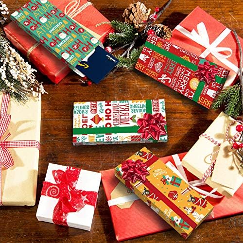 8 пакети божиќни честитки кутии со лак, холографски дизајн за бонбони за бонбони за забава за XMAS Party