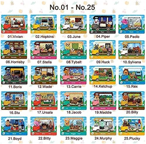 Jungaha 50 парчиња Caravan NFC RV Amiibo картички за животински премини Нови хоризонти серија 1-4 за прекинувач/прекинувач Lite/Wii