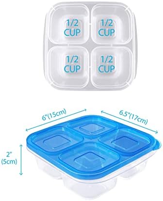 Finorder 6 Pack Snack Bento Box Kids, 4-compartments Containers Container Container Enterable Food Cantainer за училиште, канцеларија и пикник,