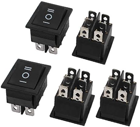 X-Dree 5 PCS AC 250V 16A 125V 20A 6 Терминали DPDT Вклучено/Исклучено/На бродот Рокер прекинувач Црно (5 еднодади AS 220V 16A 125