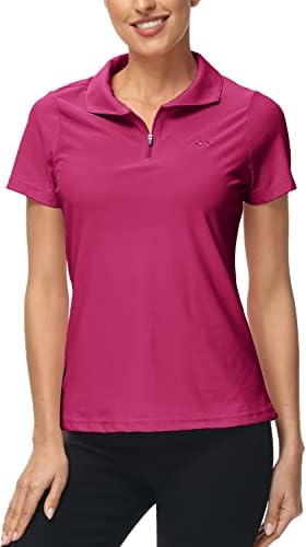 Mofiz Women's upf 50+ Краток ракав голф тенис Поло кошула поштеди ладење куглање кошула Брзо суво вежбање активна маица