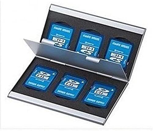 Кутија за картички за складирање Двоен слој алуминиумски легури за складирање кутија за заштита на кутии 6 SD картичка за SD MMC TF мемориски