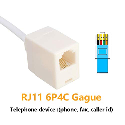 Uvital RJ45 до RJ11 Converter Adapter Connector M/F кабел, Ethernet RJ45 8P4C машки до телефон RJ11 6P4C женски конвертор кабел
