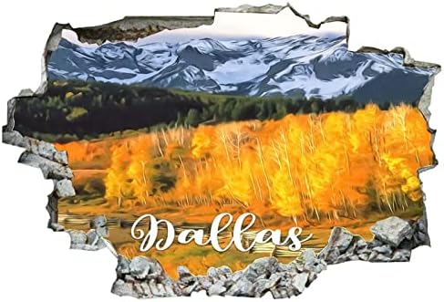Кокочен американски Тексас Далас Сликарство уметност Далас Град Вју 3Д wallидни налепници Мурал wallид уметност отстранлив постер винил декорации