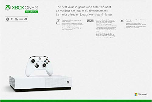 Xbox One S 1TB пакет на сите дигитални изданија, безжичен контролер, кодови за преземање за Minecraft, Sea of ​​Thieves и Fortnite Battle Royal