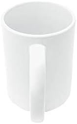 Компанија за канцелариски знаци Бела керамичка кригла | 15oz празни бели чаши за чај и кафе | Чаши за прилагодување, уметност и