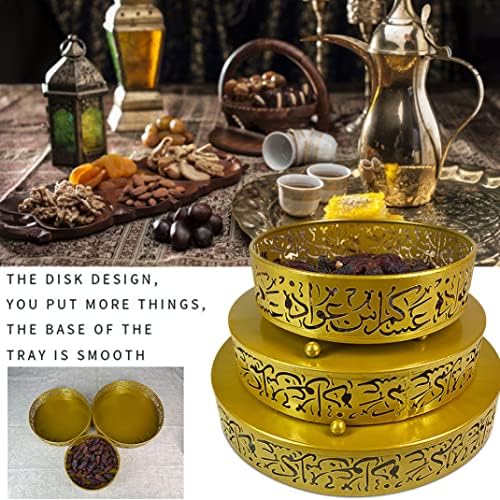 Kuyyfds ramadan trys eid mubarak плочи контејнери за складирање на храна муслимански исламски партиски декорација злато рамазан